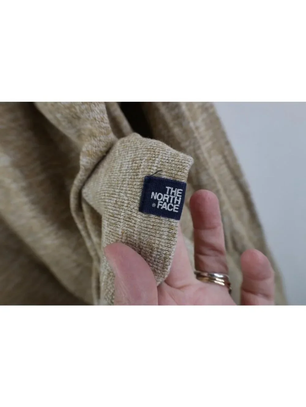 Vintage Y2K The North Face Mens Medium Spell Out Jersey Knit Crewneck Sweater